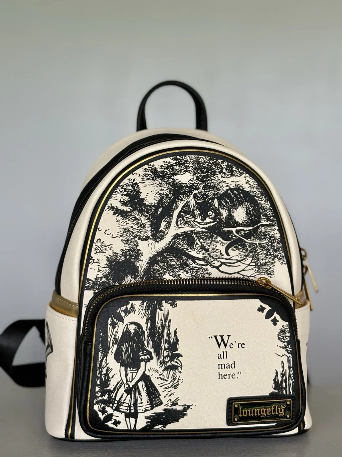 Loungefly Alice In Wonderland Black And White “We’re All Mad Here”