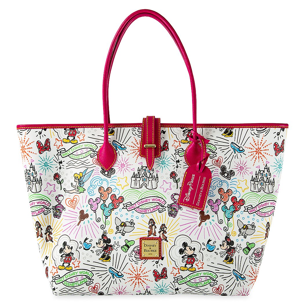 Disney Dooney & Bourke Tote Bag - Sketch 10th Anniversary - Pink Trim