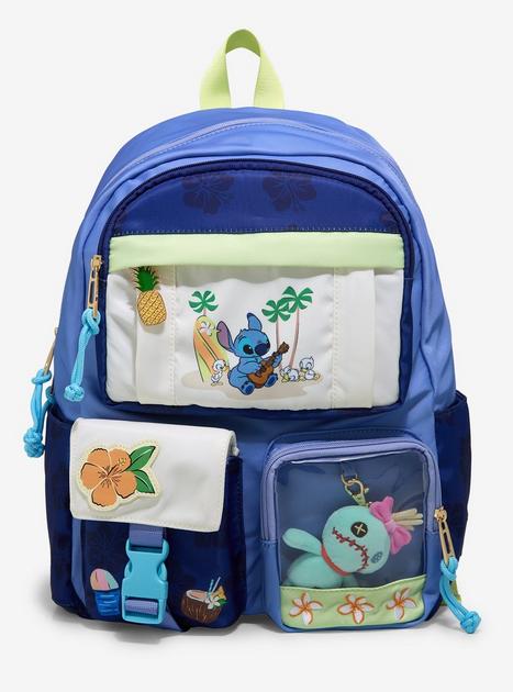 Disney Lilo & Stitch Guitar Stitch Multi-Pocket Backpack with Scrump Plush Charm
