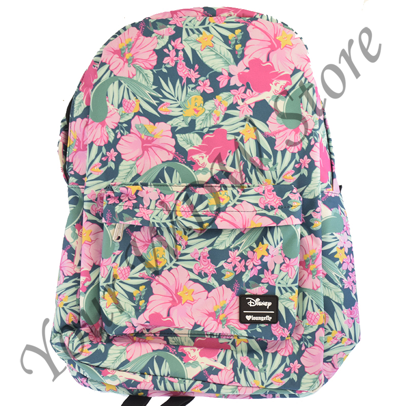 Disney Loungefly Backpack Bag - Ariel and Flounder Hibiscus