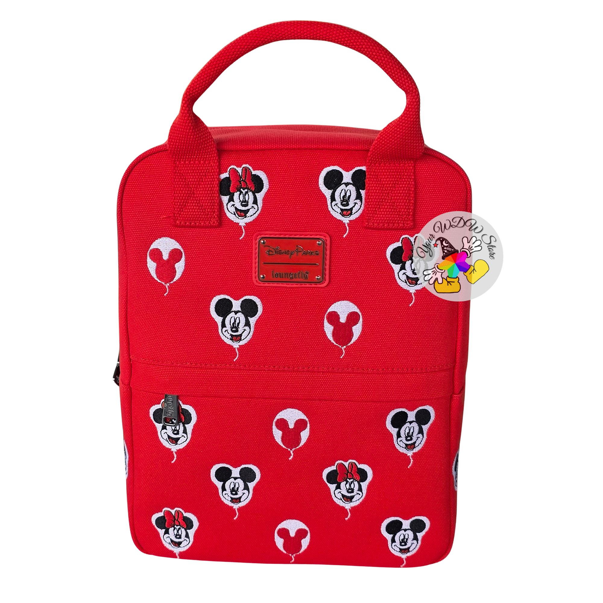 Disney Loungefly Backpack - Mickey & Minnie Balloon Canvas Red Backpack