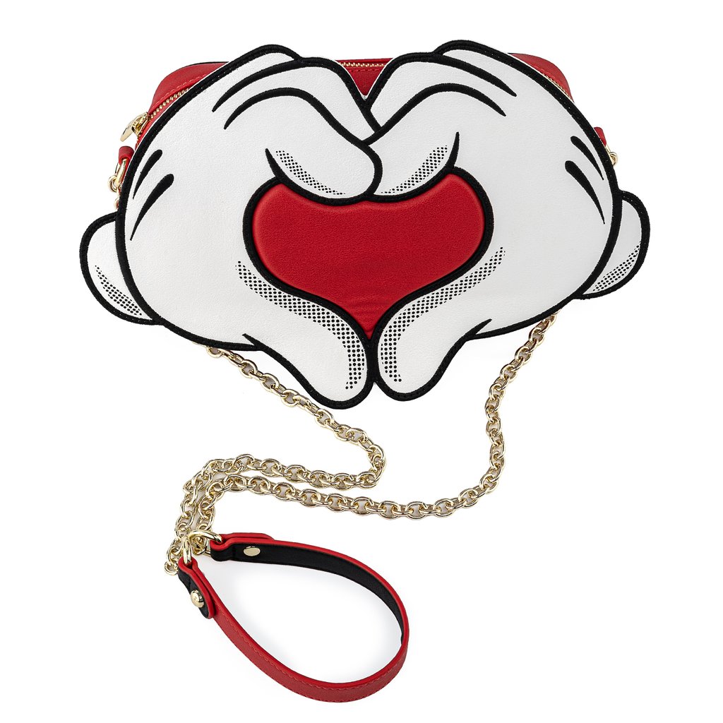 Disney Loungefly Crossbody Bag - Mickey & Minnie Mouse Love Heart Hands