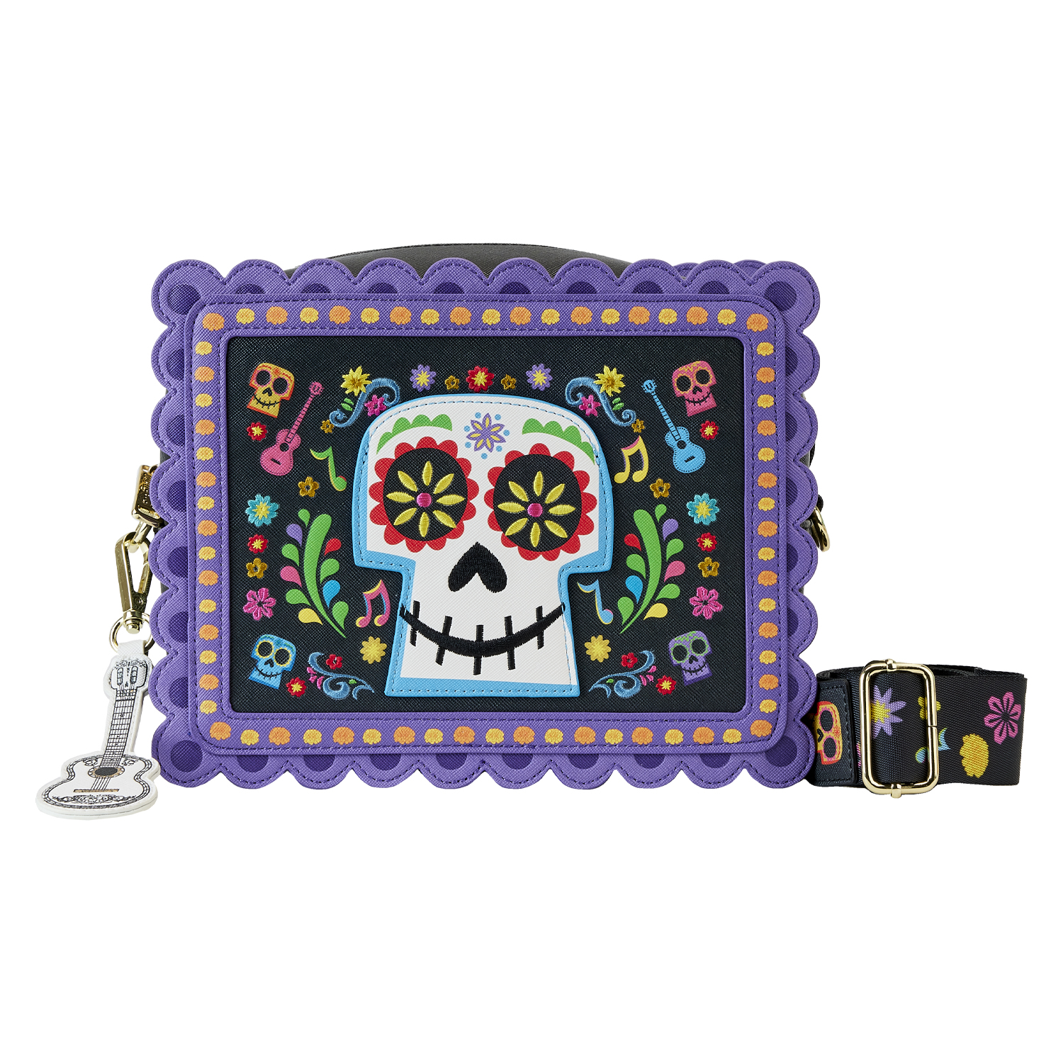 Disney Loungefly Crossbody Bag - Pixar Coco - Miguel Floral Skull