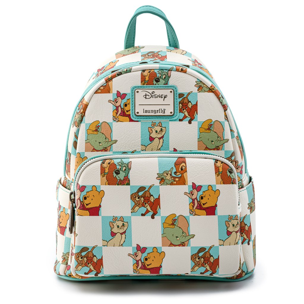 Disney Loungefly Mini Backpack - Best Friends Classic Characters - Mint Checker