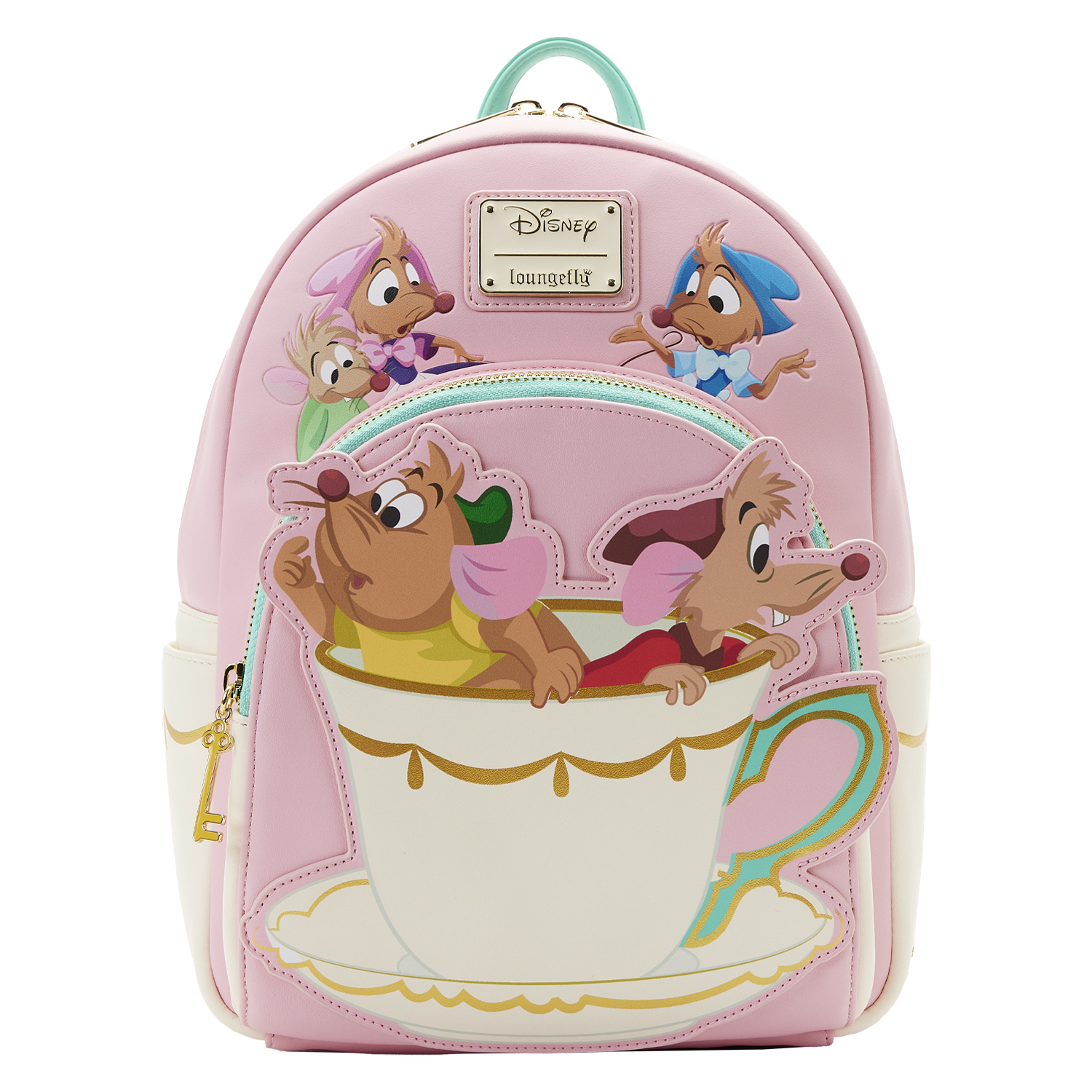 Disney Loungefly Mini Backpack Cinderella Gus and Jaq Teacup