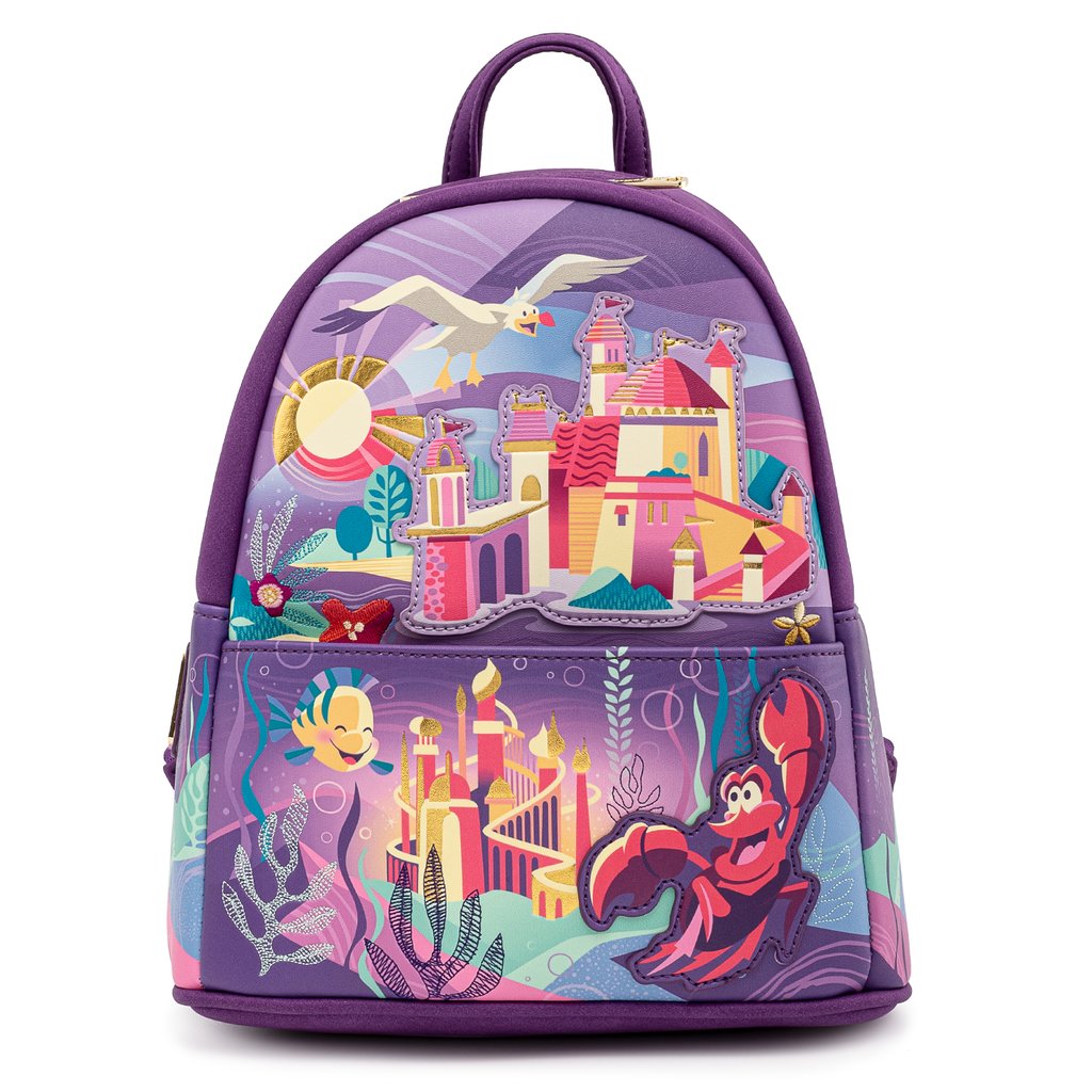 Disney Loungefly Mini Backpack - Disney Castle Series - The Little Mermaid Ariel Castle