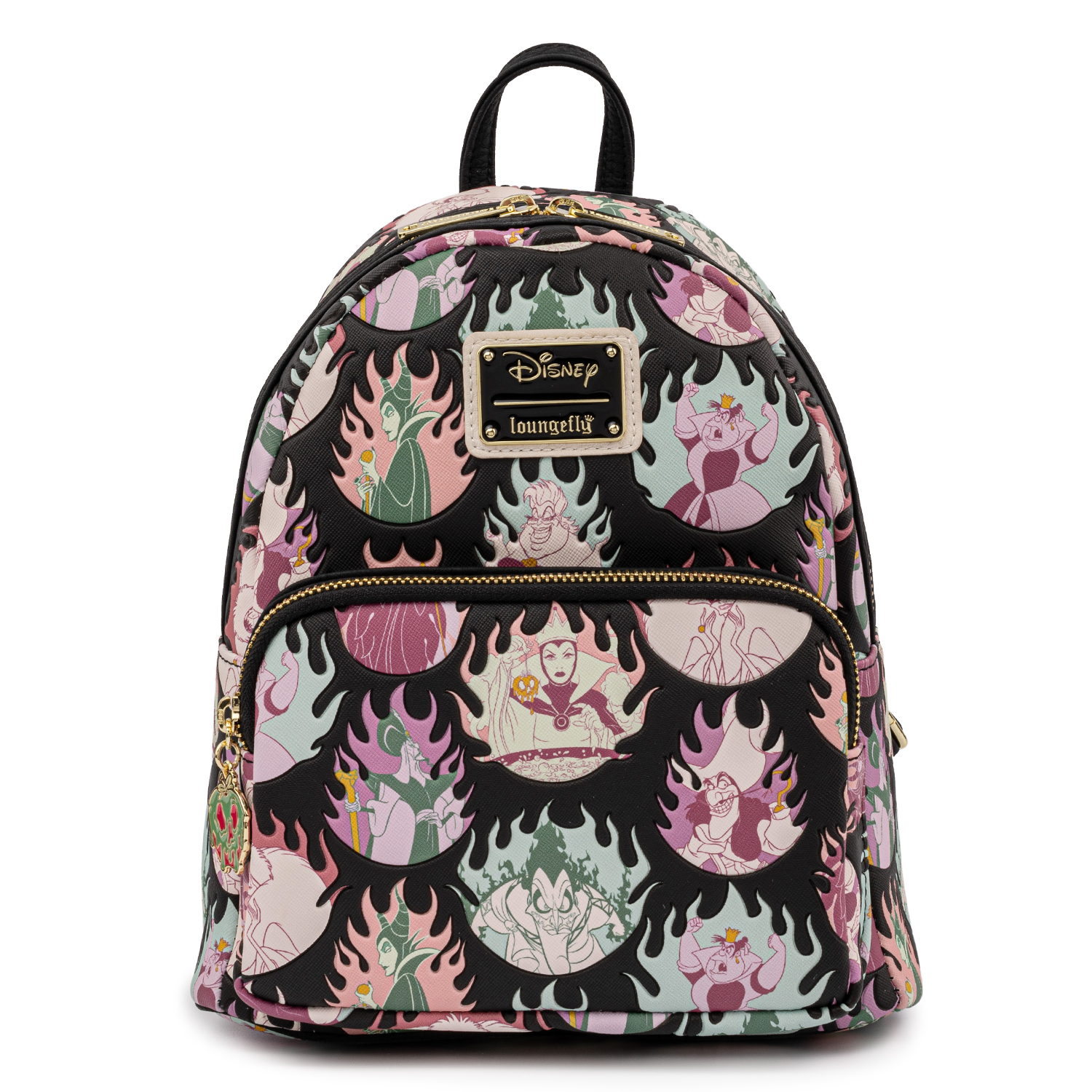 Disney Loungefly Mini Backpack - Disney Villains Flames Pastel AOP
