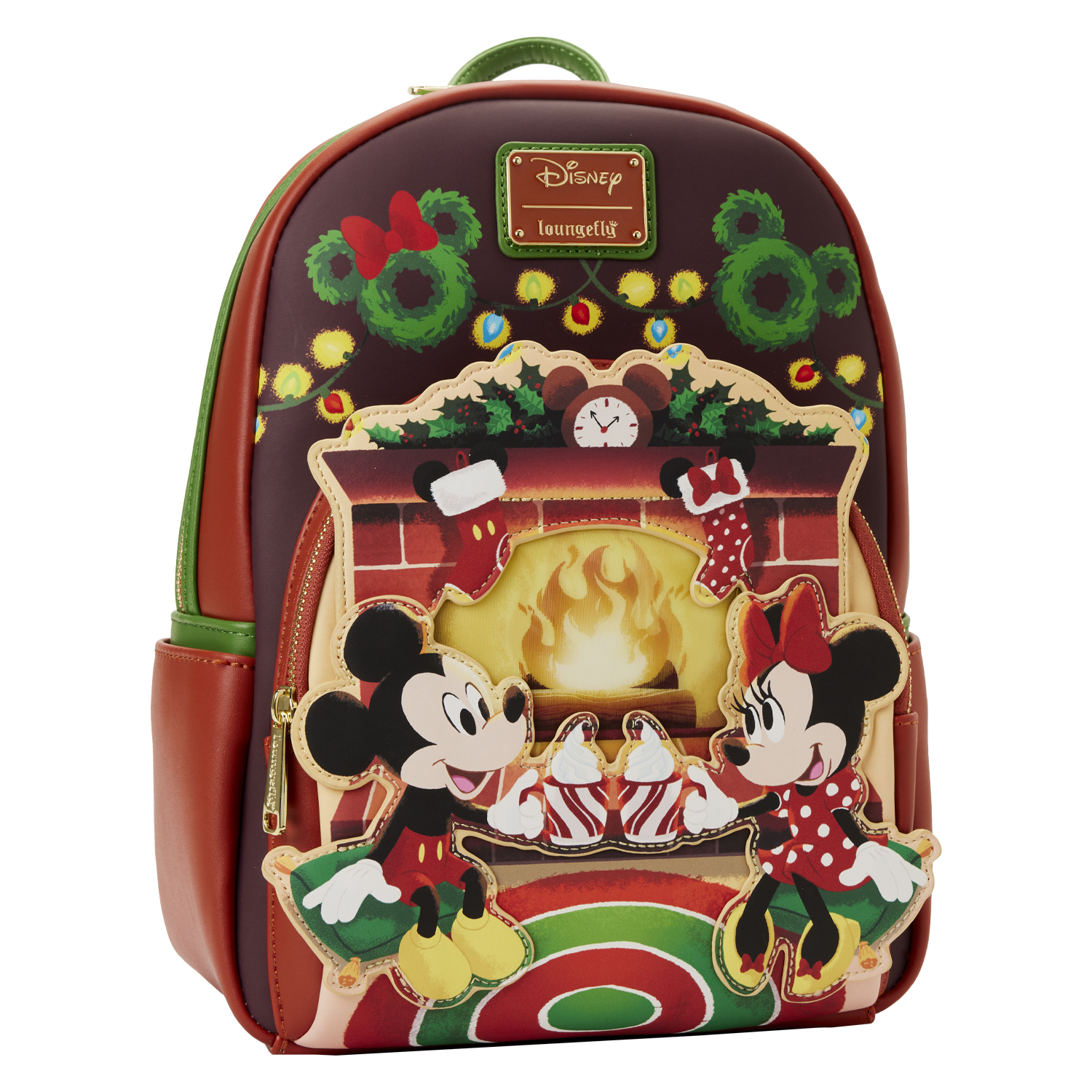 Disney Loungefly Mini Backpack - Mickey and Minnie Mouse Hot Cocoa Fireplace