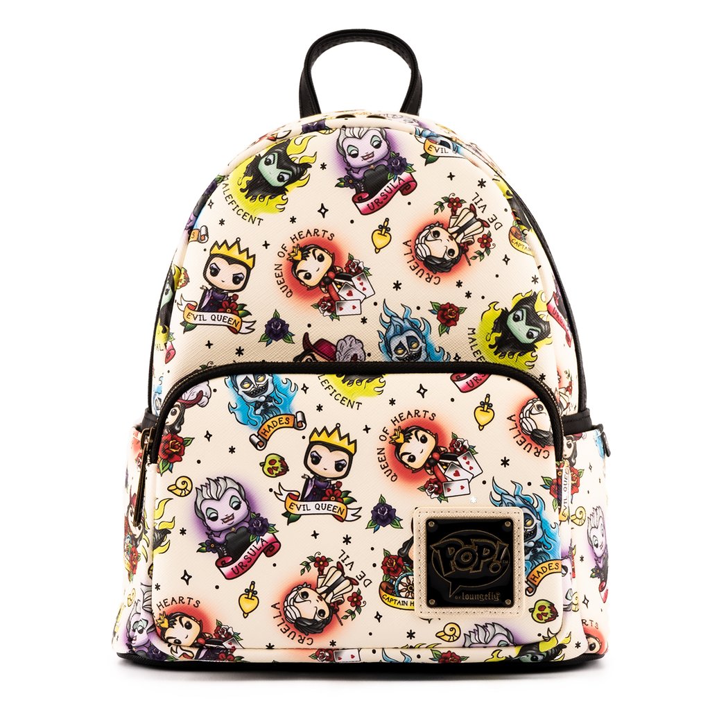 Disney Loungefly Mini Backpack - POP by LF Disney Villains Tattoo AOP
