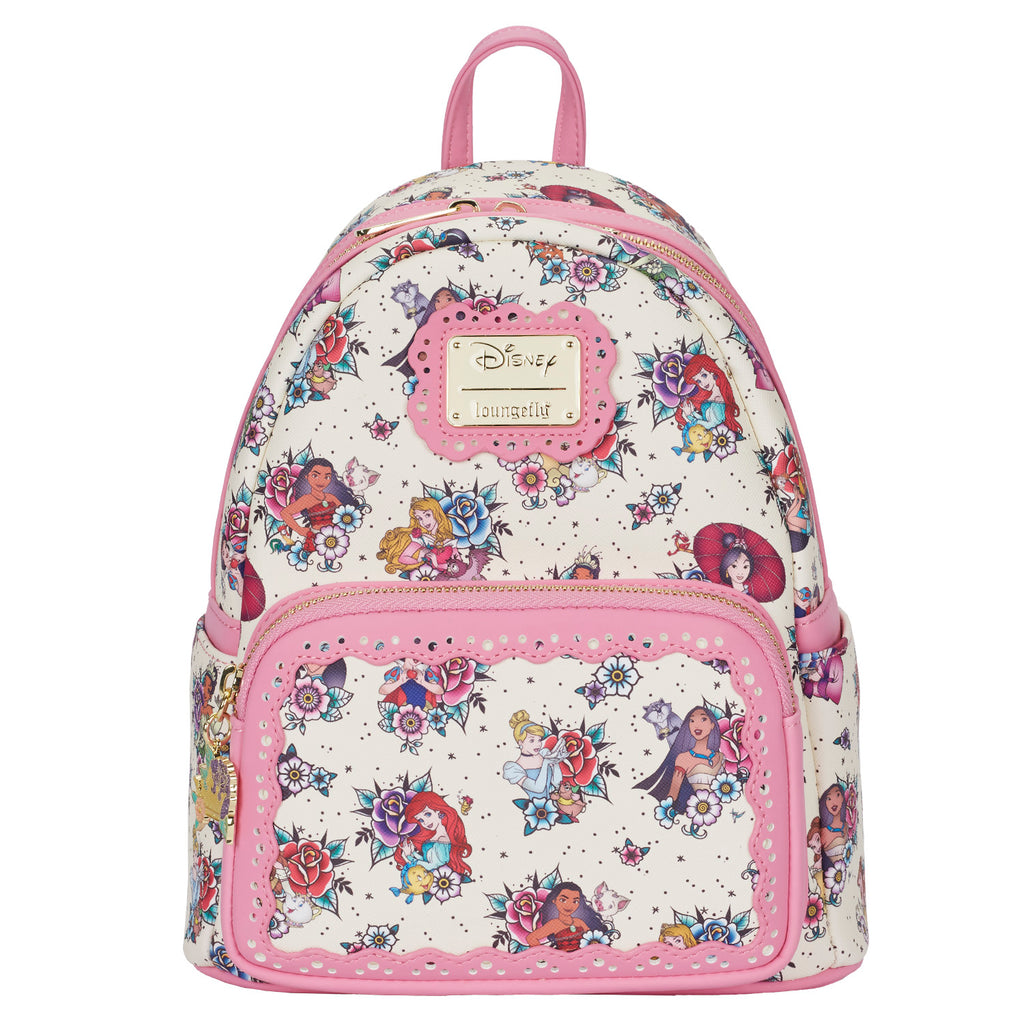 Disney Loungefly Mini Backpack - Princess Floral Tattoo AOP