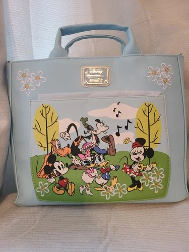 Disney Loungefly Tote/Backpack Conv. Mickey Minnie Daisy Donald Goofy Pluto