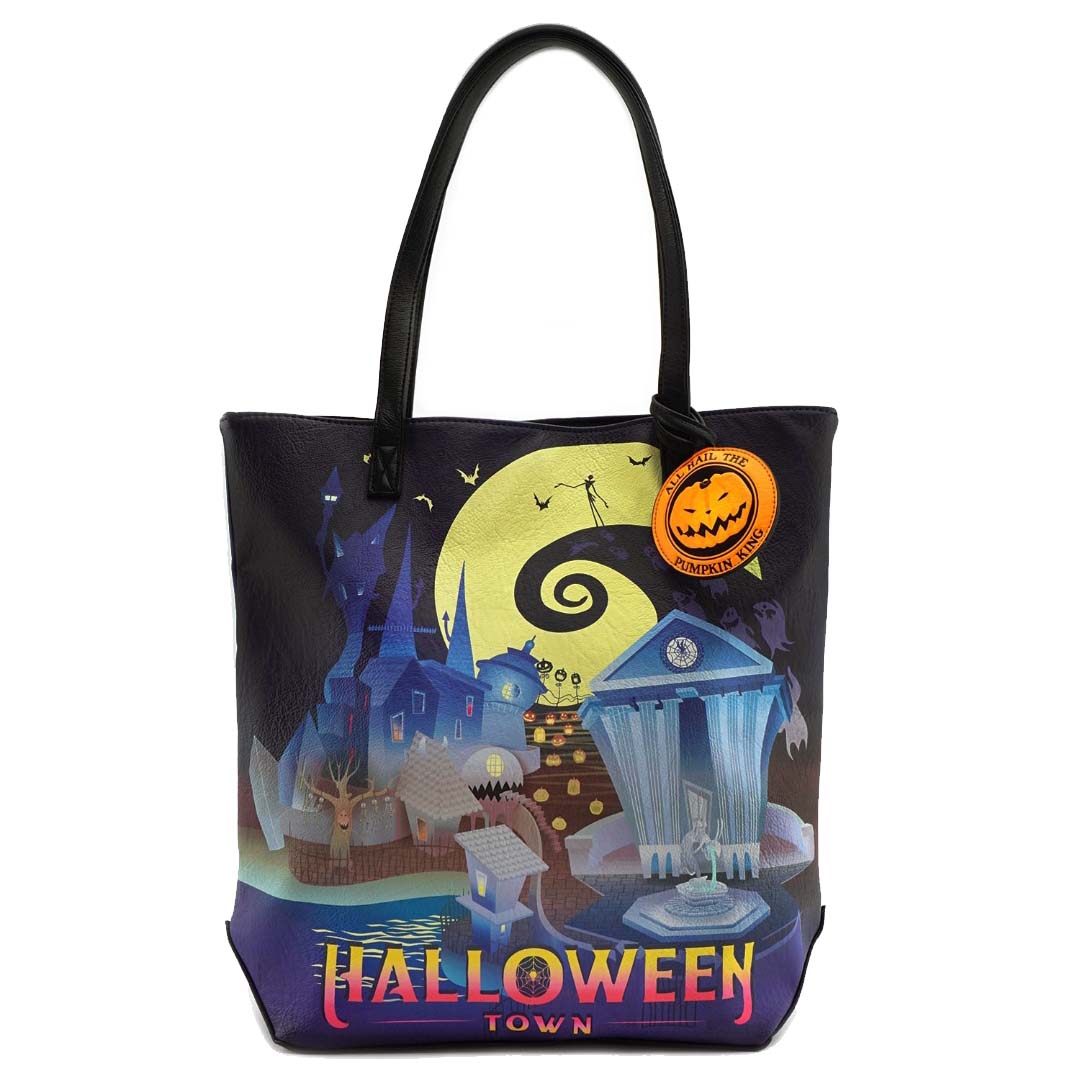 Disney Loungefly Tote Bag - Nightmare Before Christmas Halloweentown and Christmastown - Purse