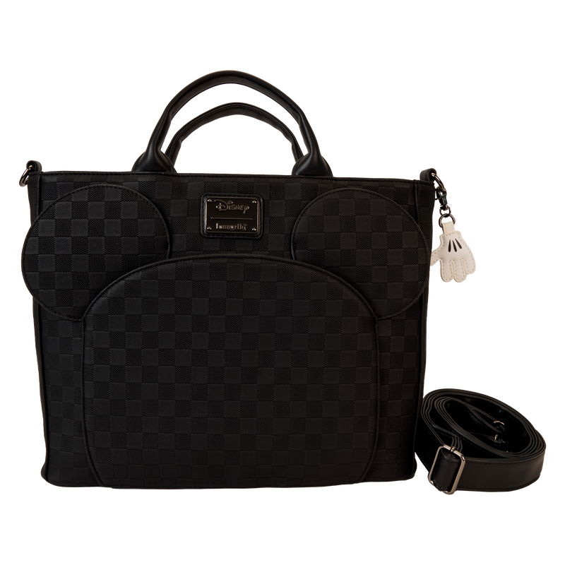 Disney Mickey Mouse Checkered Texture Convertible Backpack & Tote Crossbody Bag