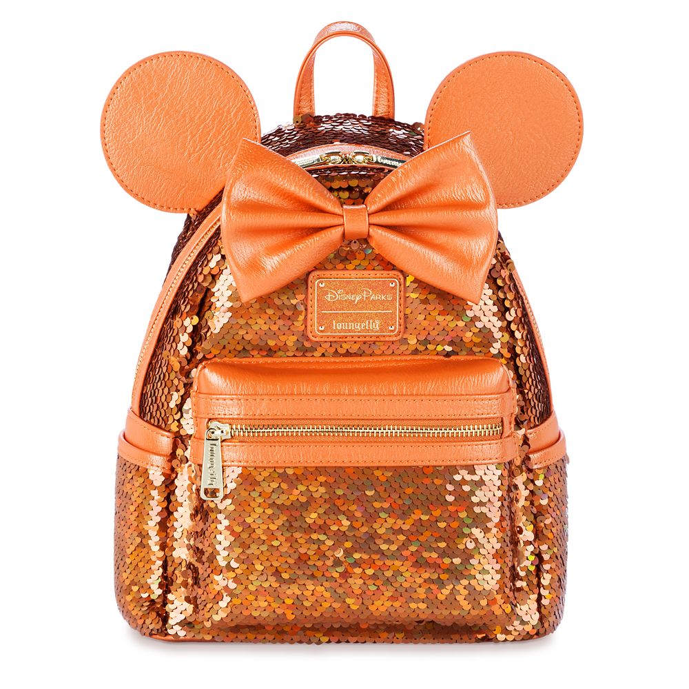 Disney Parks Loungefly Backpack - Minnie Mouse Sequined Peach Punch