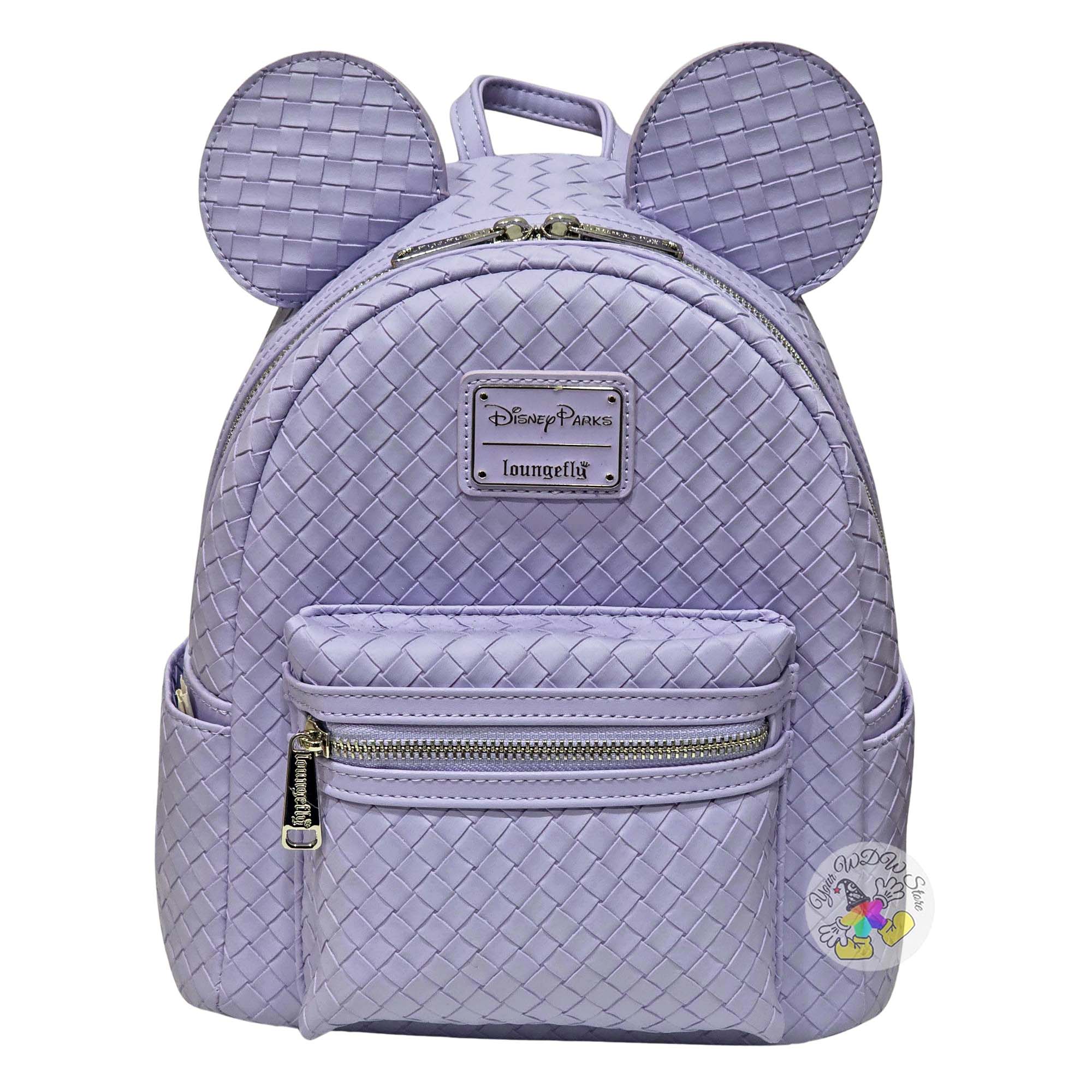 Disney Parks Loungefly Mini Backpack - Lilac Woven Mickey