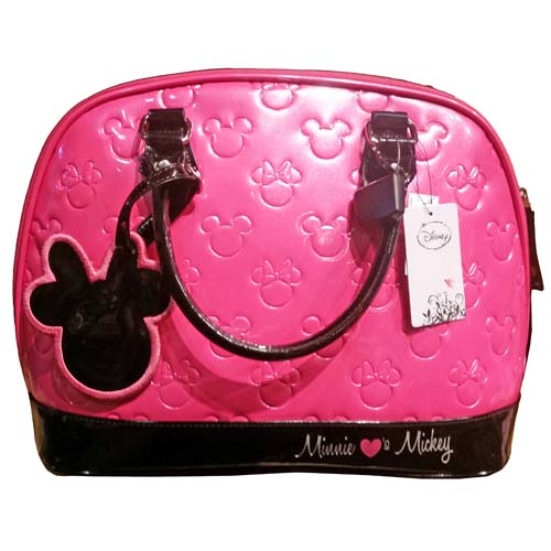 Disney Parks Loungefly Satchel Bag - Minnie Loves Mickey - Magenta