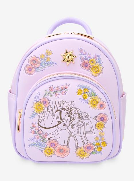 Disney Tangled Rapunzel and Maximus Floral Convertible Sling Mini Backpack