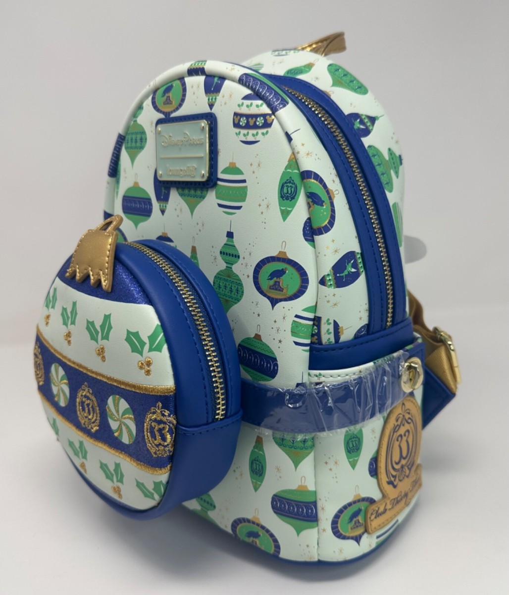Disneyland Club 33 Exclusive Loungefly Christmas Holiday Ornaments Backpack