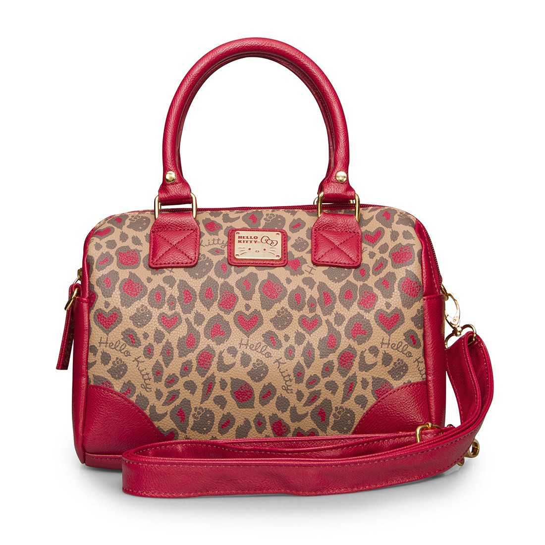 Hello Kitty Berry And Brown Leopard Crossbody Bag