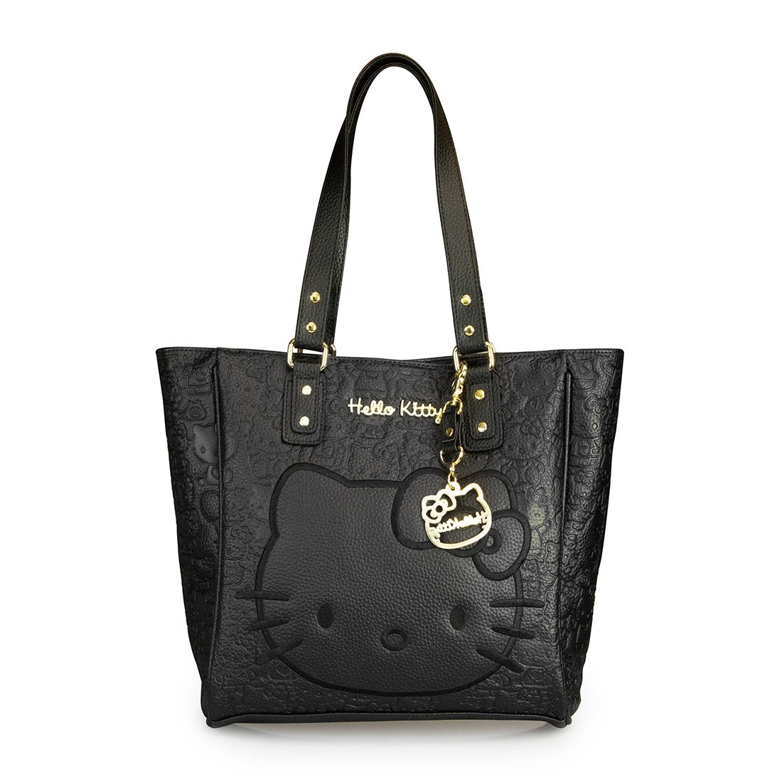 Hello Kitty Black Embossed Face Satchel