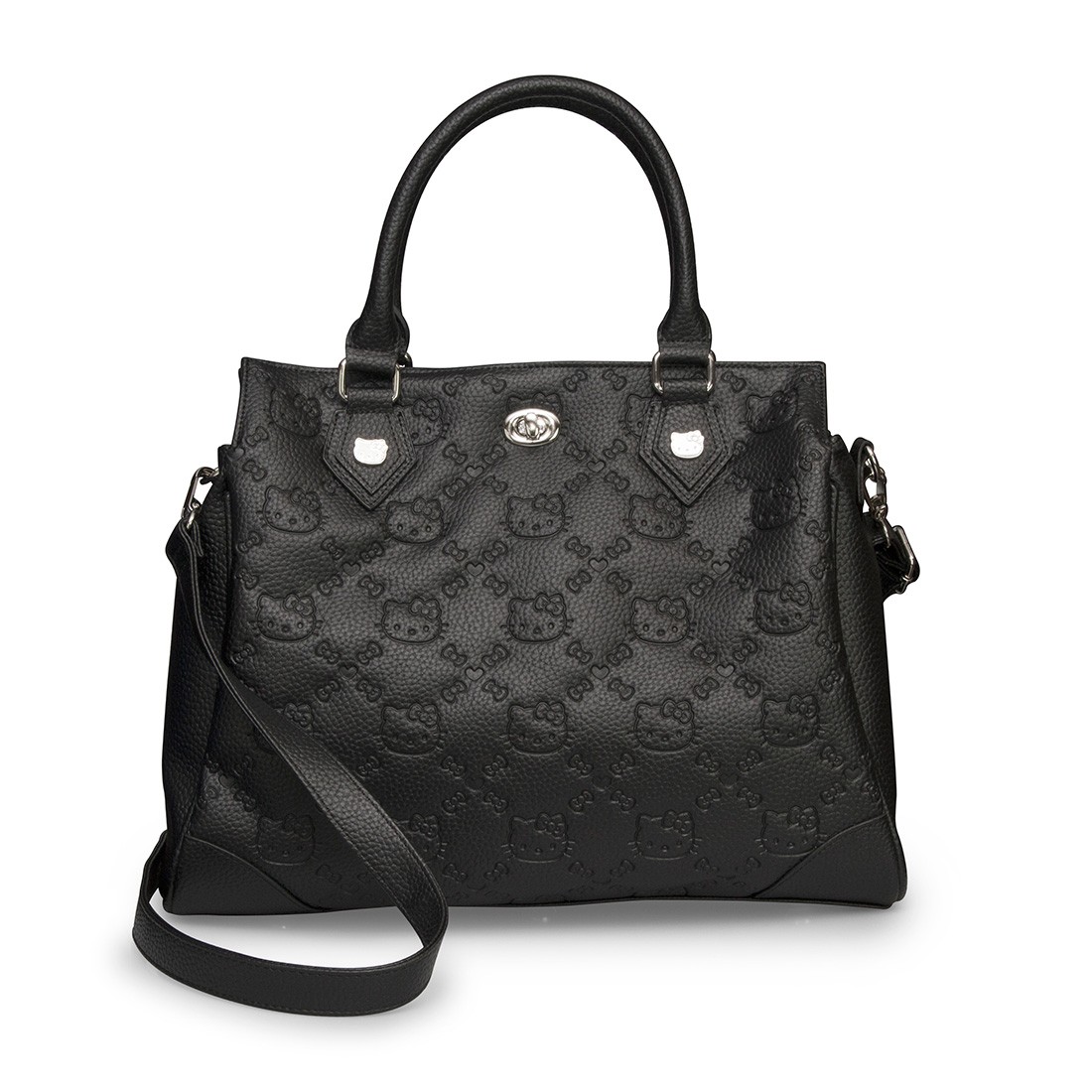 Hello Kitty Black Embossed Satchel Bag