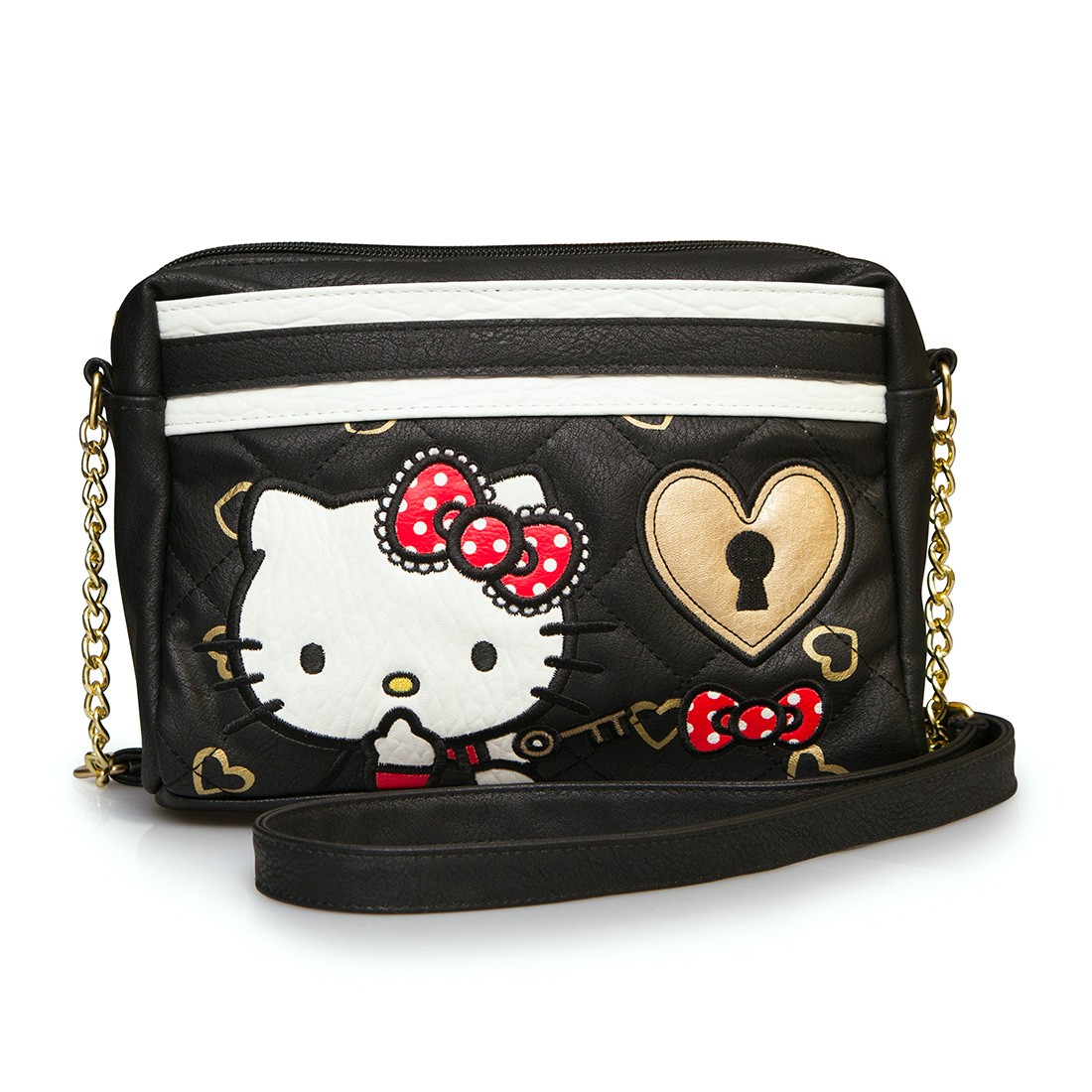 Hello Kitty Black Lock And Key Fashion Bag With Chain