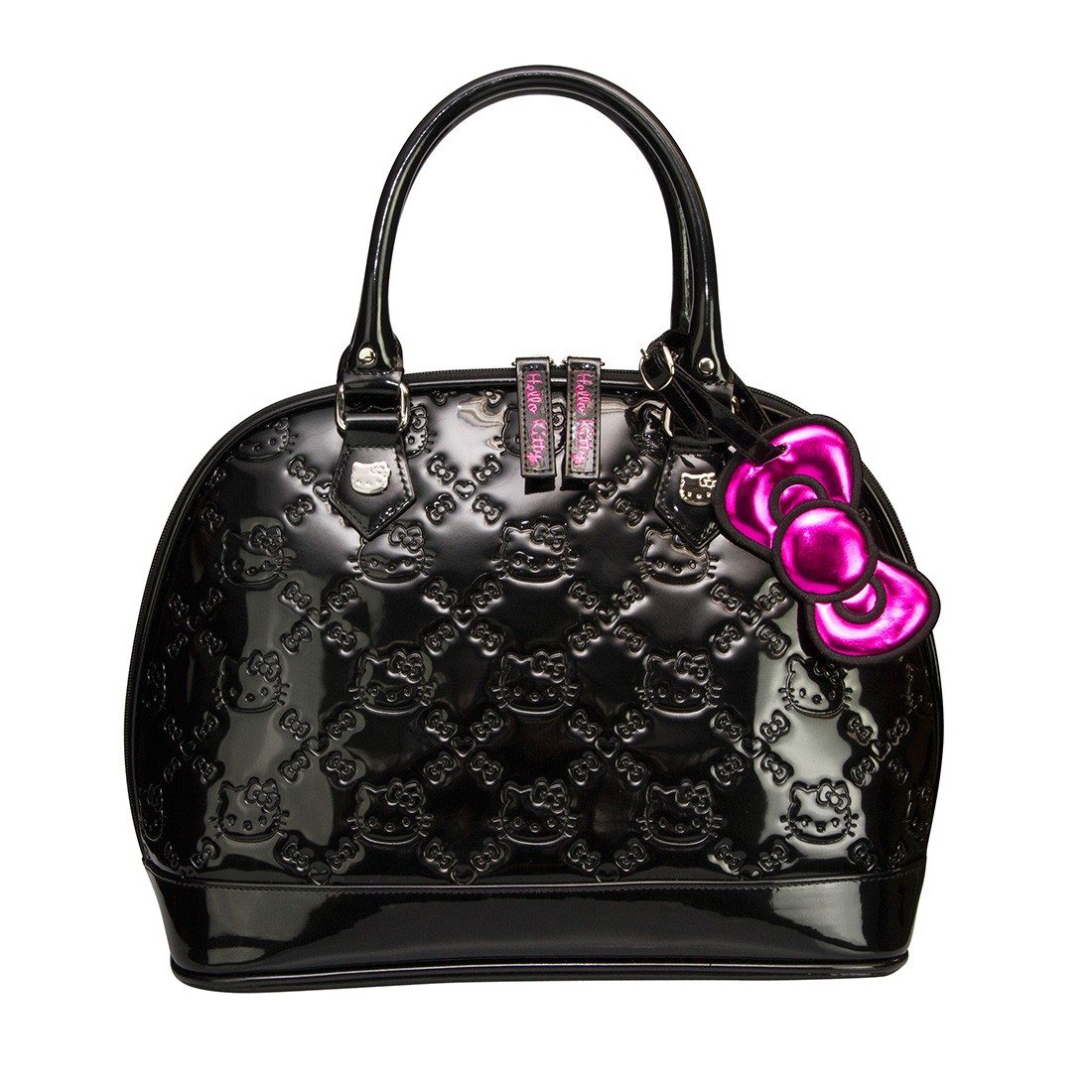 Hello Kitty Black Patent Embossed Tote Bag