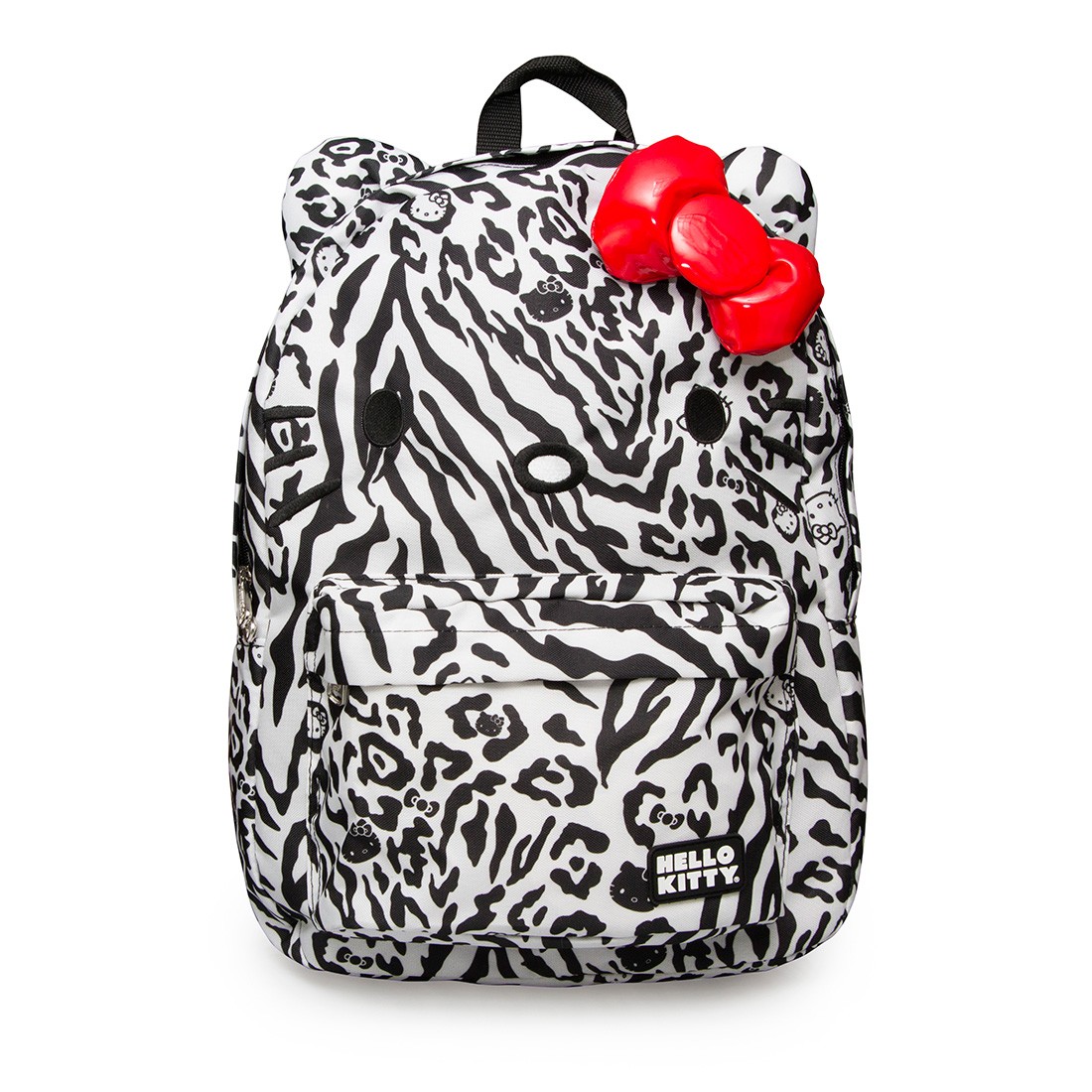 Hello Kitty Black/White Leopard/Zebra Face Backpack