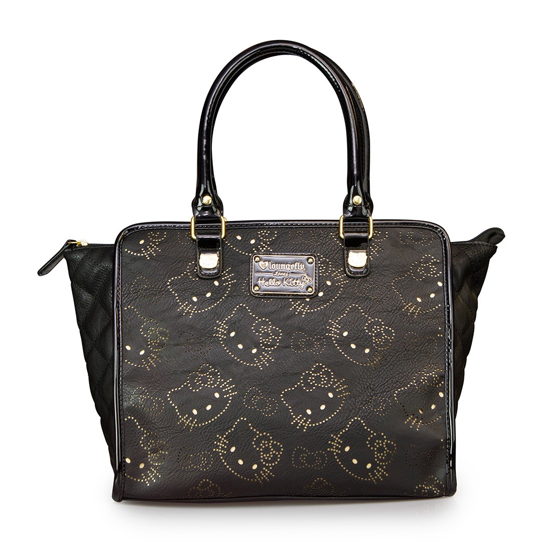 Hello Kitty Black With Gold Perforated Fashion Tote