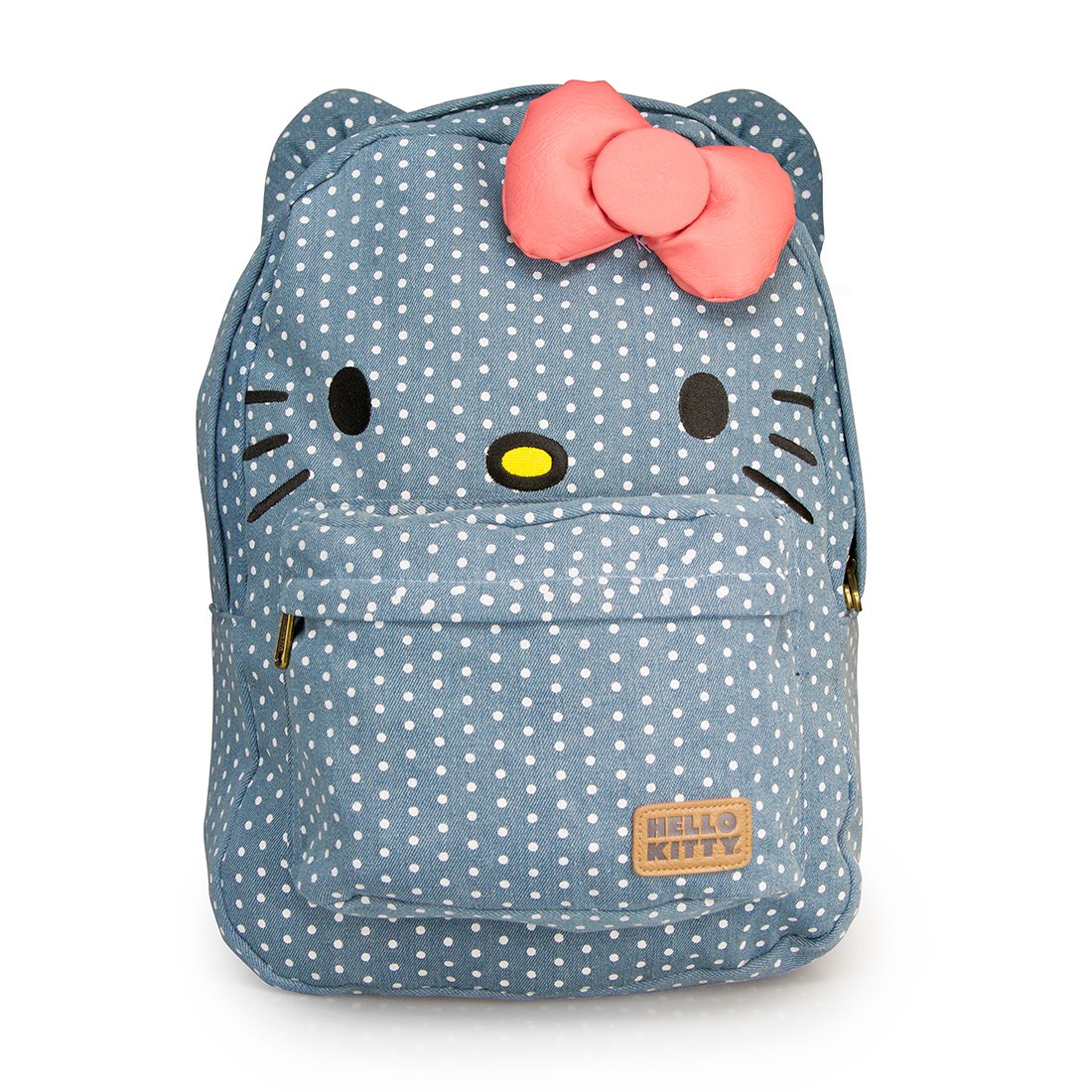Hello Kitty Denim With Polka Dots Face Backpack