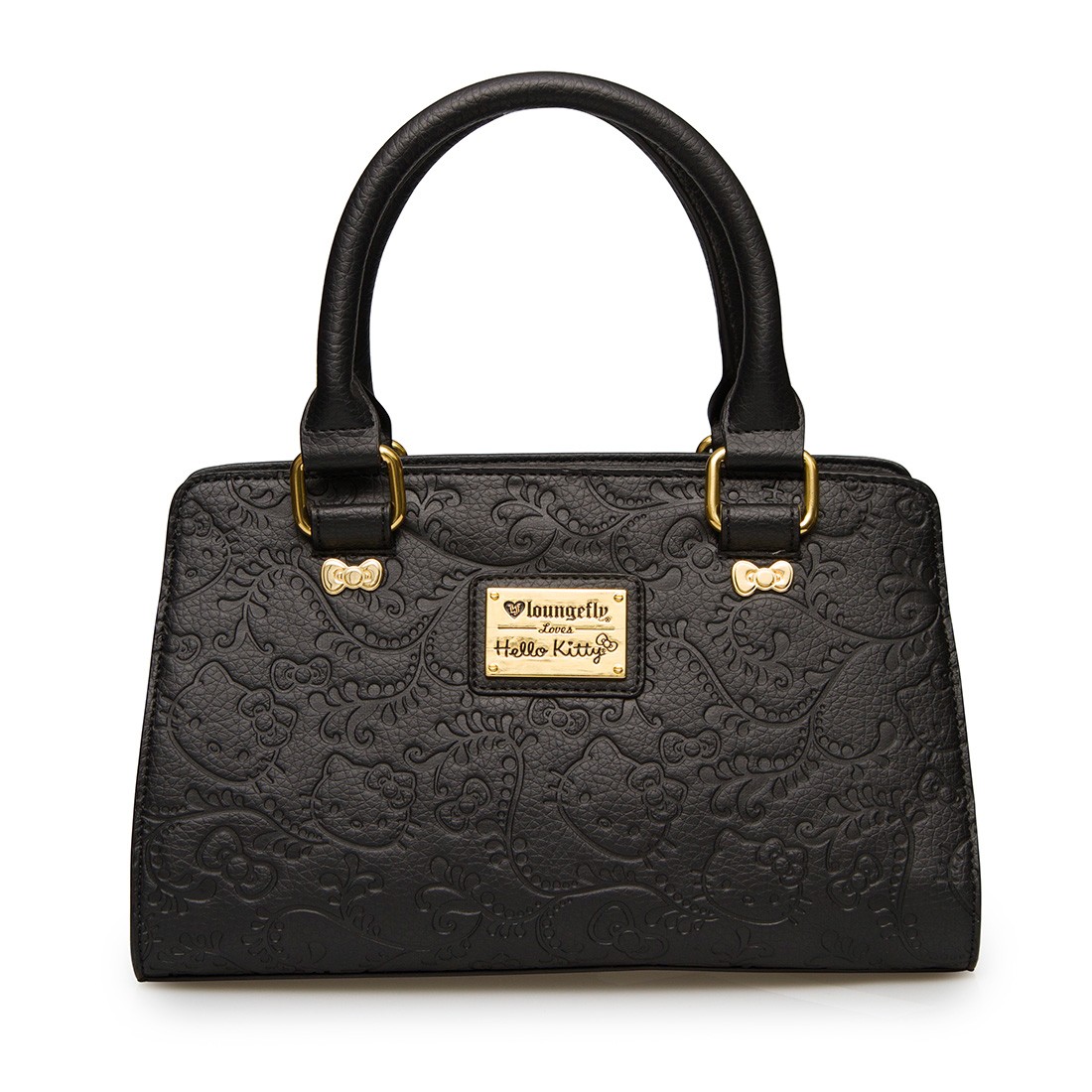 Hello Kitty Floral Embossed Black Fashion Crossbody Bag