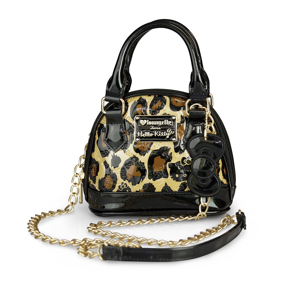 Hello Kitty Leopard Embossed Micro Dome Crossbody Bag