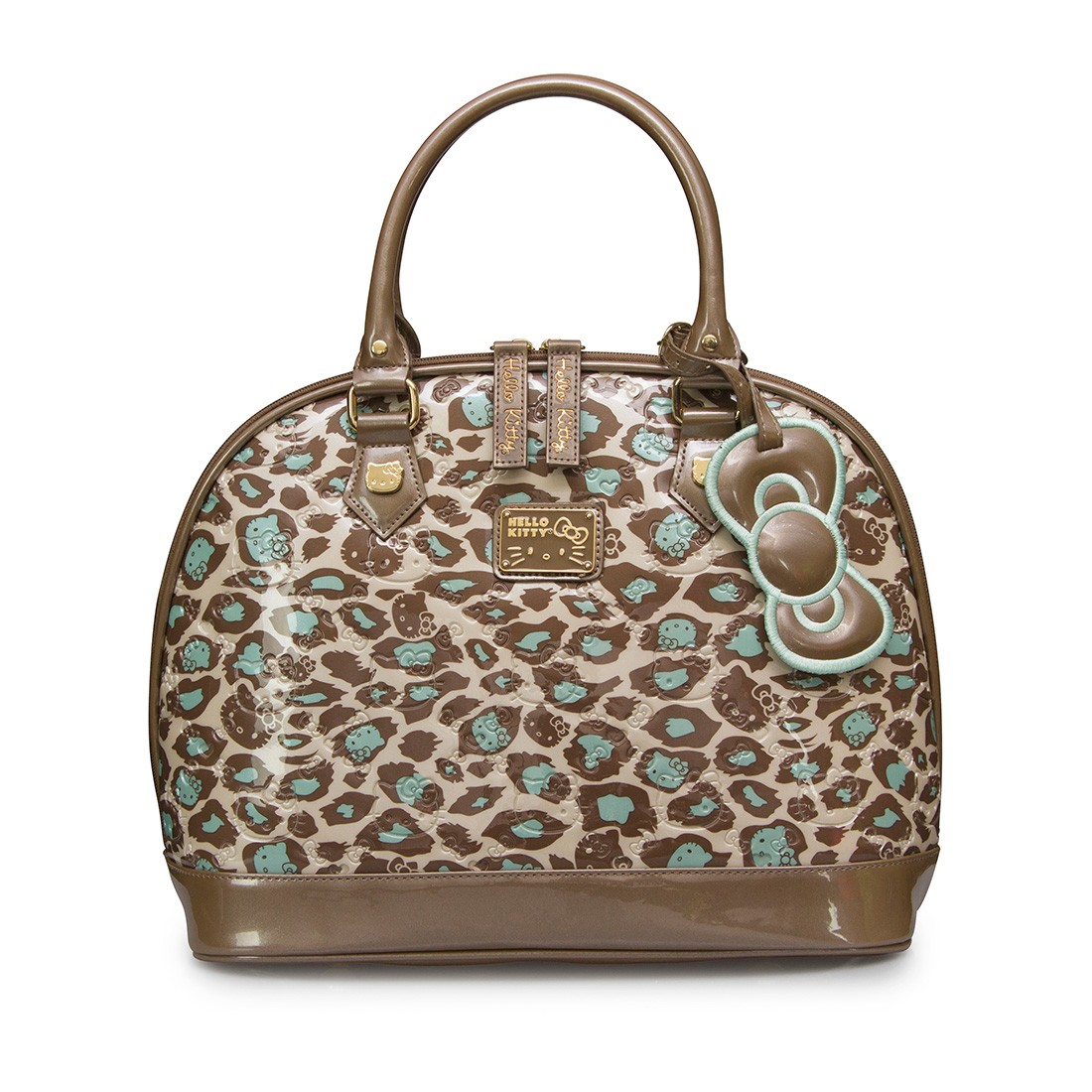 Hello Kitty Mint/Brown Leopard Print Embossed Bag