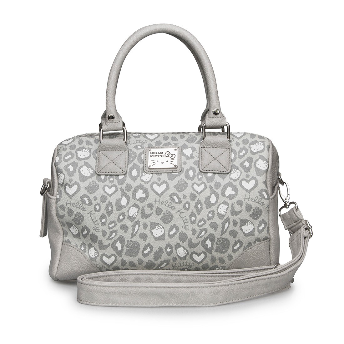 Hello Kitty Silver And White Leopard Crossbody Bag
