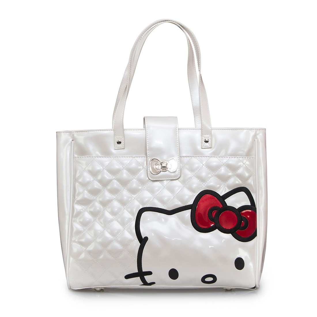 Hello Kitty White Quilted Structured Tote