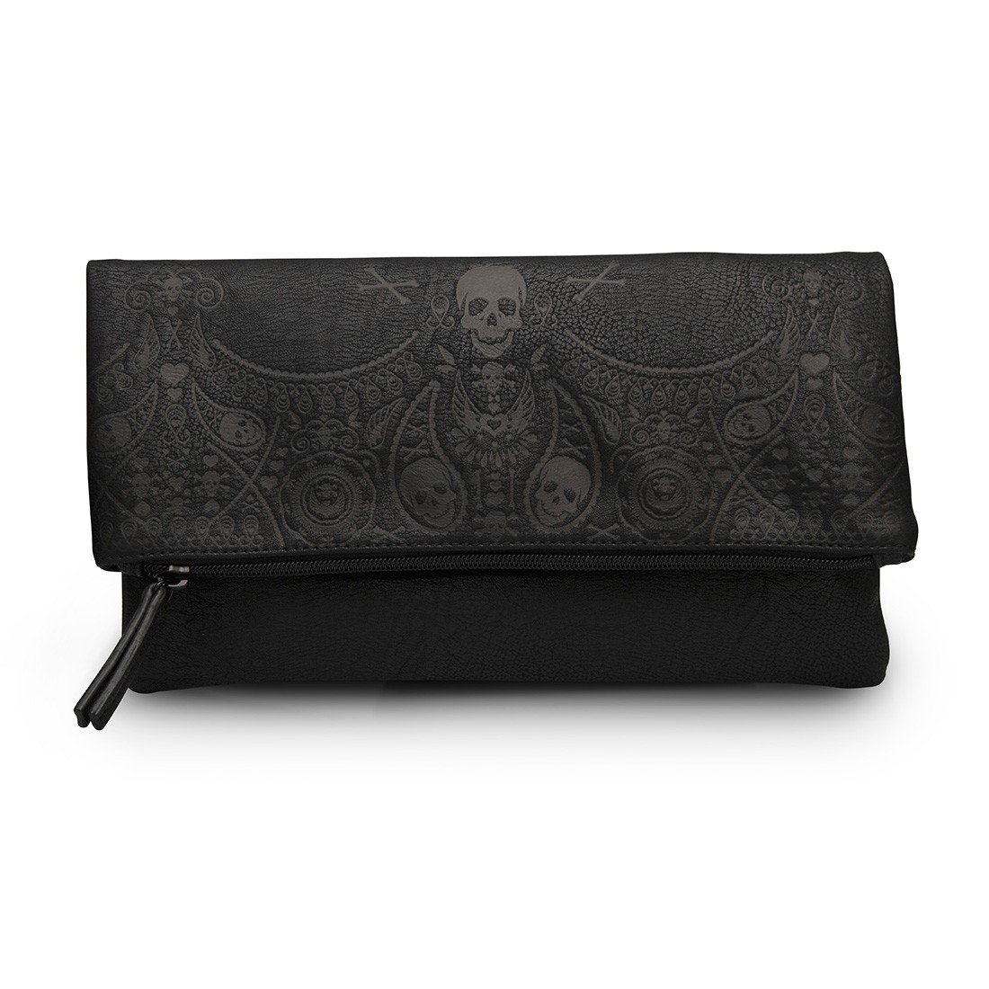 Limited Edition Black On Black Bandana Skull Clutch