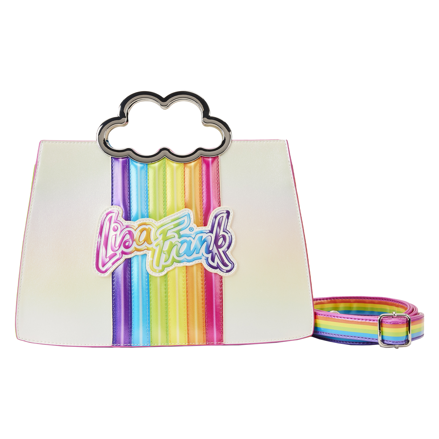 Lisa Frank Loungefly Crossbody Bag - Rainbow with Cloud Handle