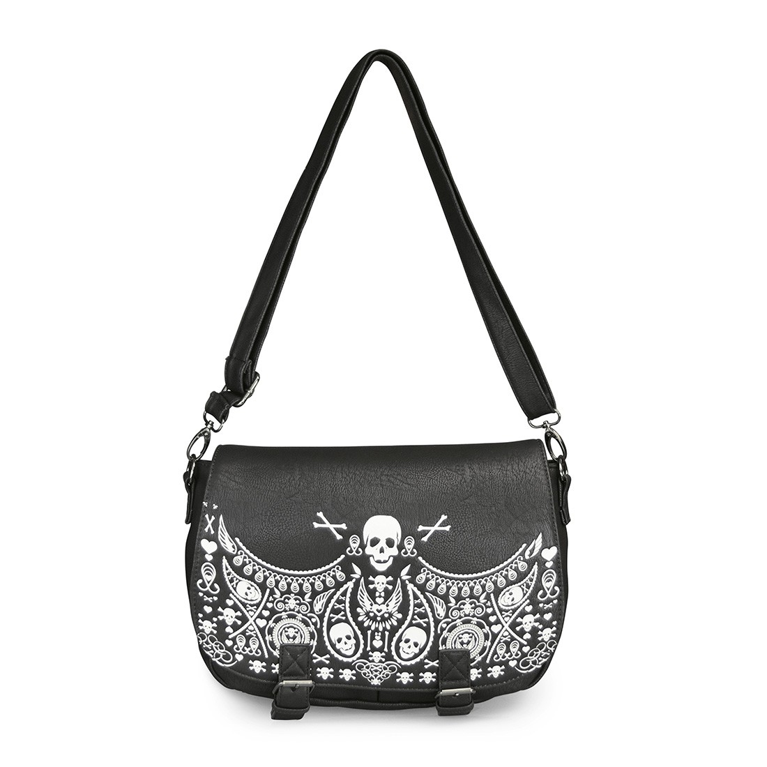 Loungefly Bandana Skull Embossed Crossbody Bag