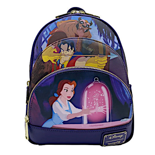 Loungefly Beauty And The Beast Scenes Triple Pocket Mini Backpack