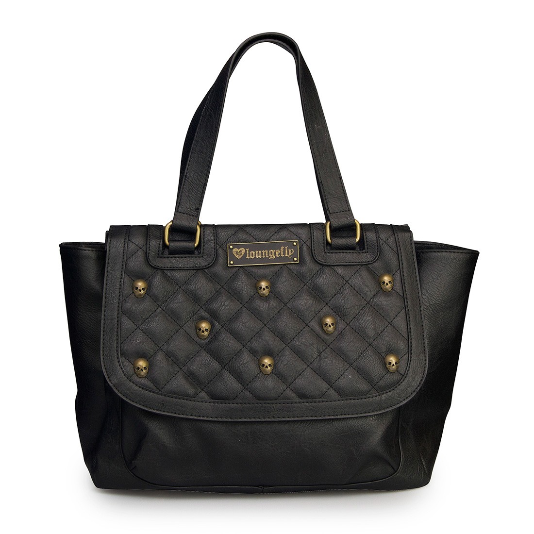 Loungefly Black Quilted Skull Studs Bag