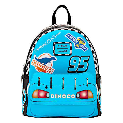 Loungefly Cars Lightning McQueen Blue Dinoco Light Up Mini Backpack