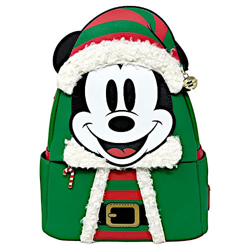 Loungefly Christmas Mickey Mouse Elf Cosplay Mini Backpack