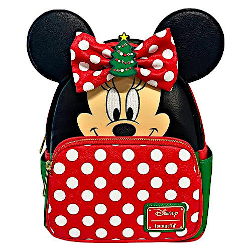 Loungefly Christmas Minnie Mouse Mini Backpack With Three Interchangeable Scented Bows