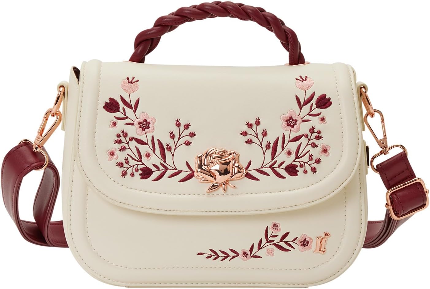 Loungefly Cream & Red Floral Crossbody Bag