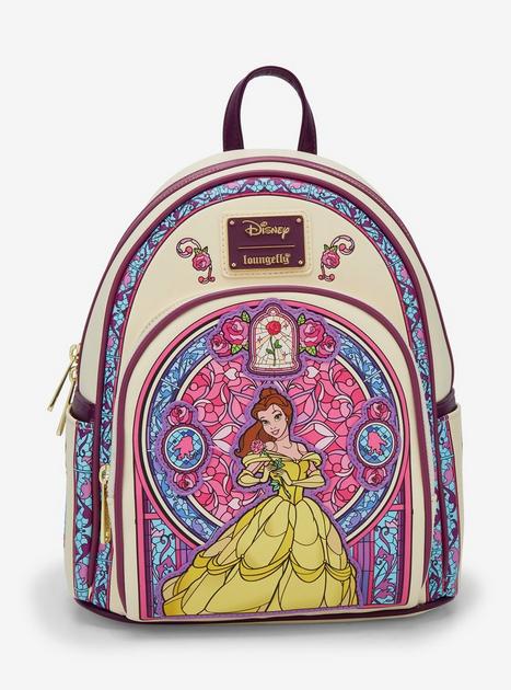 Loungefly Disney Beauty and the Beast Belle Stained Glass Portrait Mini Backpack (Blue)
