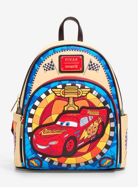 Loungefly Disney Cars Lightning McQueen Stained Glass Mini Backpack
