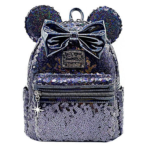 Loungefly Disney Celestial Dreams Black Holographic Sequin Minnie Mini Backpack