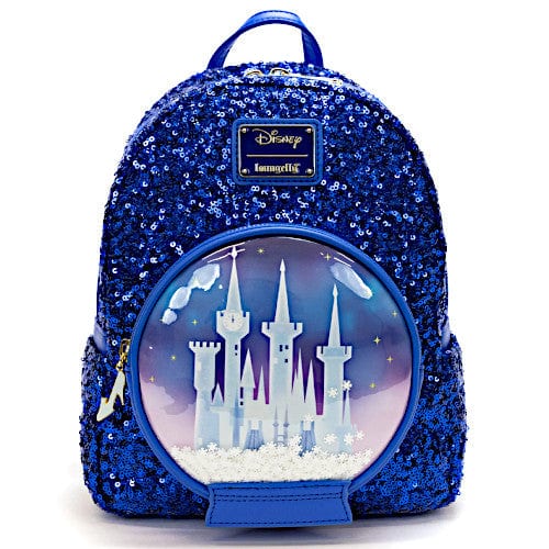 Loungefly Disney Cinderella Castle Snow Globe Sequin Mini Backpack