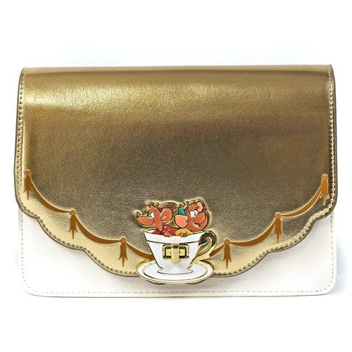 Loungefly Disney Cinderella Jaq & Gus Gus Enamel Centerpiece Crossbody Bag (LE)