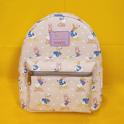 Loungefly Disney Donald Duck & Daisy Duck AOP Heart Classic Mini Backpack